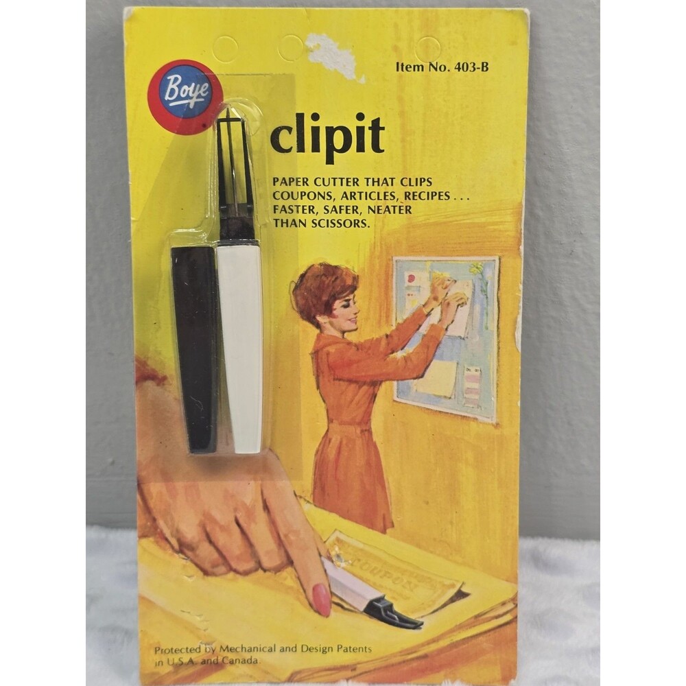 Vintage CLIP-IT Paper Cutter New Clipper Tool Boye Needle Company Clipit 403-B